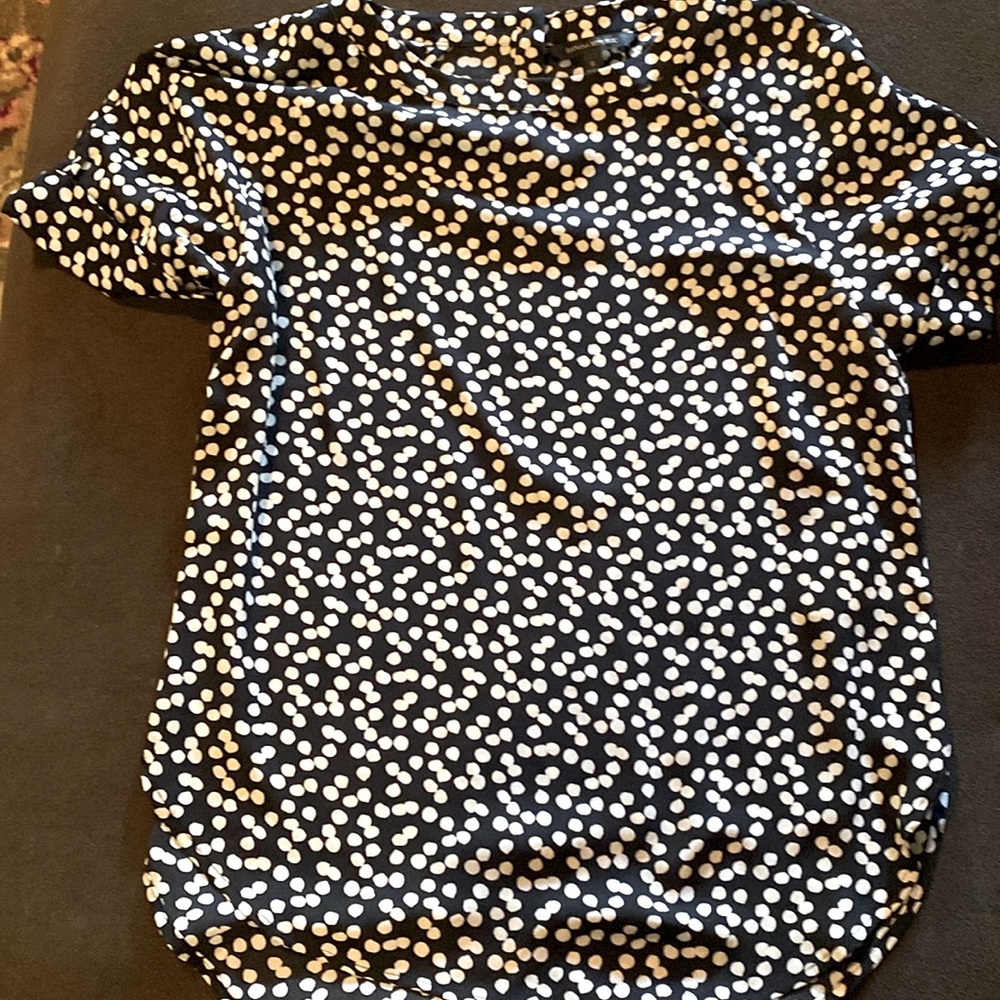 BANANA REPUBLIC Navy polka dot Blouse.